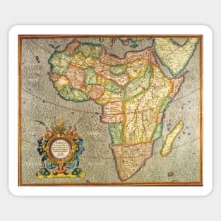 Antique Old World Map of Africa by Gerardus Mercator Sticker